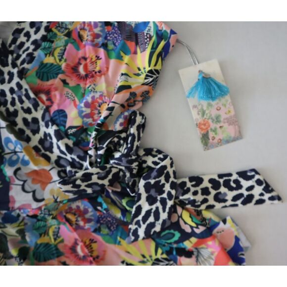 Johnny Was CSW7620 Women's Sz S Multi Layla Floral Wrap Tankini Top - Picture 4 of 9